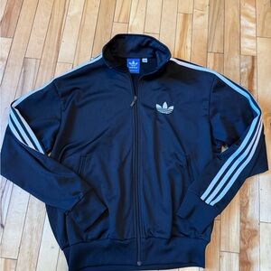 Adidas Black Jacket with Blue Label